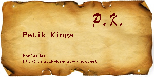 Petik Kinga névjegykártya